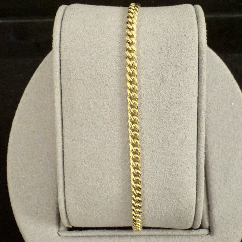 10k Sold Gold 3mm Miami Cuban Link Bracelet 8in - NEW
